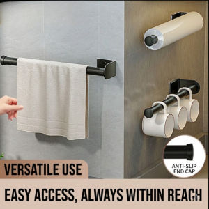 Self Adhesive Toilet Paper Towel Holder Punch-free Roll Paper Holder Kitchen Hook Storage Holder Stainless Steel Wall Mount Hook