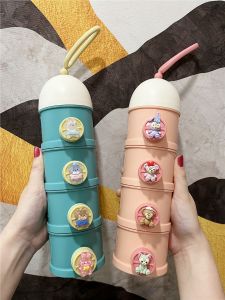 Baby Milk Powder Box Portable Outdoor Sealed Moisture-Proof Storage Box Cute Cartoon Baby Rice Noodles Complementary Food Separately Packed Case