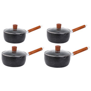 【Local delivery】Nonstick Sauce Span Boiled Milk Pot Long Handle Medical Stone Omelette Pan Instant Noodle Pot for Milk Noodles Omelette