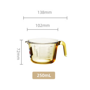 Luntayo Glass Milk Cup with Lid Heat Resistant Baking Microwave Safe Graduated Breakfast Cup for Home Use Heating Quantity Cup