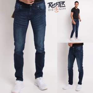 RoosterDenim - Celana Denim Pria Selvedge Stretch Panjang Blackwosh