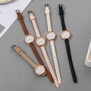 New Roman Scale Leather Watch For Men Fashionable And Versatile Small Dial Quartz Watch For Women Jam Tangan手表