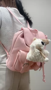 Tas Ransel Wanita Korean Style Chic Two Pocket Backpack