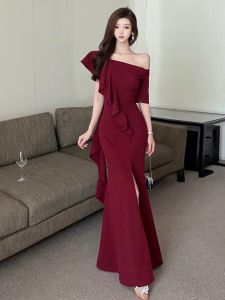 Váy Dài Cạp Cao Kiểu Dáng Nữ Tính Thanh Lịch Cho Tiệc Sinh Nhật Váy Dạ Hội Cho Nữ Váy Midi Cổ Chữ a Không Tay