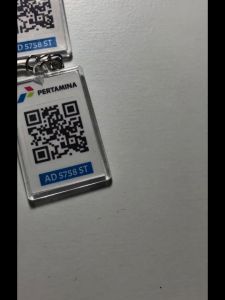 (1 Hari Jadi) Cetak barcode pertamina kastem | kartu pertamina | Gantungan Custom Akrilik | My Pertamina