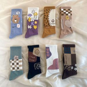Retro Style Mid-Calf Socks for Women Trendy Outerwear Sports Socks Autumn Winter Forest System Korean Style Fashionable