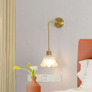 Full Copper Bedroom Wall Lamp Cream Style Bedside Personality Balcony Small Pendant Wall Lamp Simple Corridor Passage Light
