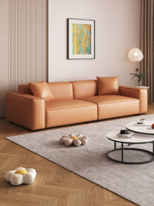 Government Subsidized Sofa Cubic Shape Cream Style for Apartment Living Room Cat Scratch Resistant Fabric No Storage No Assembly