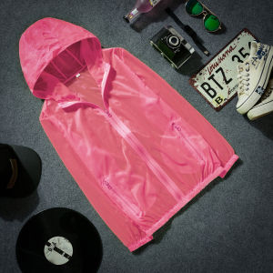 Ice Silk Ultrathin Breathable Summer Cycling Fishing Mens Sports Sun Protection Clothing Outerwear Lightweight Hooded Zipper