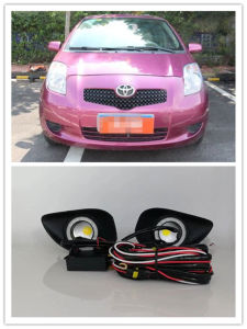 LED Fog Lights Assembly For Toyota Yaris Vios Belta 2006 2007 2008 Front Bumper Fog lamp Replacement Angel Eye daylight Kit