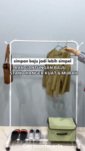 Stand Hanger Single Besi Kuat Butik Display Gantungan Baju Serbaguna