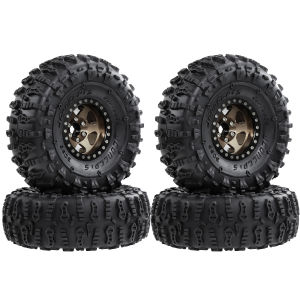 Bộ Mâm Xe Kim Loại RED SPIDER 4 Chiếc Kích Thước 1.9 Inch Có Khóa Hạt Kim Loại Và Lốp Cao Su Dành Cho Xe RC Crawler 1:10 Axial SCX10 II/III D90 TRX4 - Phụ Kiện Nâng Cấp