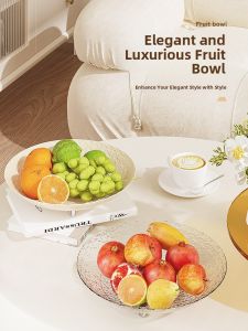 Elegant Fruit Tray Dessert Stand Living Room Coffee Table Home Use Salad Bowl Nut Dry Fruit Snack Display Plate Plastic Material