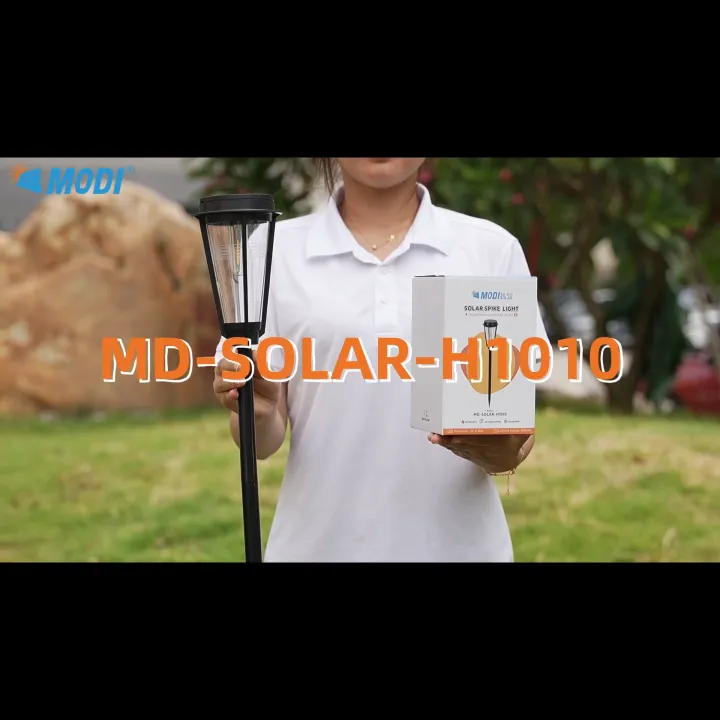 MODI โคมไฟปักสนามโซล่าเซลล์ แสงเหลือง IP65