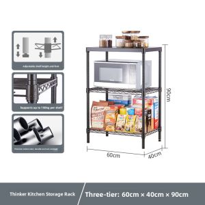 Mzg | Kitchen Storage Rack Carbon Steel Multi-layer Adjustable