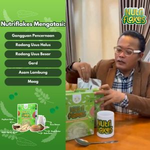Nutriflakes Herbal Mix untuk Asam Lambung & Maag - Paket Tunggal dengan Daun Kelor & Psyllium Husk