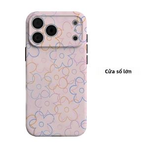 Ốp Điện Thoại Hoa Văn Gradient Viền Nổi Cho iPhone Hai Lớp Chống Sốc Chống Xước Chất Liệu PC Mềm + TPU Dành Cho Các Dòng Máy Từ 11 Đến Pro Max Plus