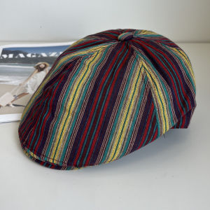 Mũ Lưỡi Trai Kẻ Sọc Cổ Điển Phong Cách Nhật Bản Mũ Lưỡi Trai Thường Ngày Đa Năng Nhỏ Gọn Mùa Xuân Thu Mũ Lưỡi Trai Ngắn Cho Nữ