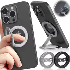 Car Double Side Magnetic Ring Phone Holder 360° Rotatable Adjustable Desktop Car Cellphone Stands for Magsafe IPhone Kickstand