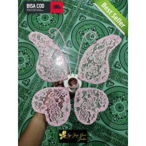 kelopak bunga kupu kupu + fitingan bahan kain brukat cantik murah dan terlaris