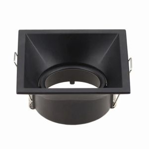 Aluminum Square Spotlight Black White LED Ceiling Fitting Indoor Spotlight Fixture GU10 MR16 Bulb Frame Recessed Downlight