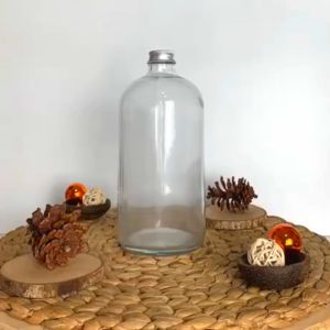 MOSS Glass Bottle 1000 mL | 1 Liter | Botol Kaca Tutup Stainless | Glass Bottle | Botol Kopi Cantik