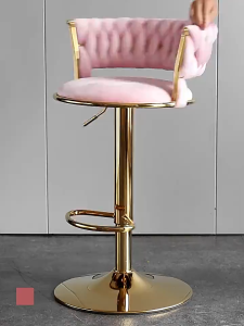 Fabric Velvet Woven Bar Stool  360° free rotation adjustable lift Nordic Fashion Light Luxury Swivel Bar Stool Chair