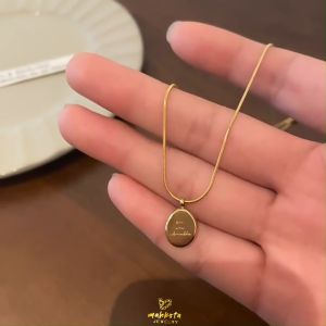 K26 Kalung TITANIUM Wanita Model Mahkota Unik Lapis Emas 18K