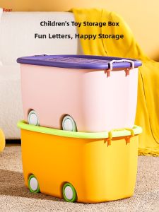 Attractive Baby Toy Storage Box with Wheels