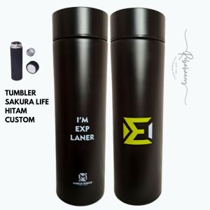Tumbler Thermos life non-Led hitam polos | custom Explaner | Exp Laner Moba