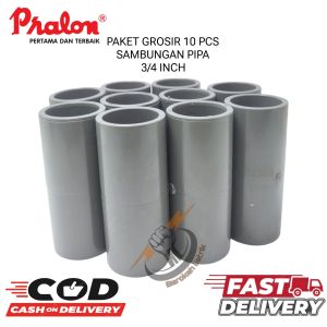(10 PCS) PRALON SOCKET (AW)3/4"/SOKET 3/4 INCH/SOCK3/4" SAMBUNGAN PIPA PVC POLOS/SOK LURUS POLOS 3/4