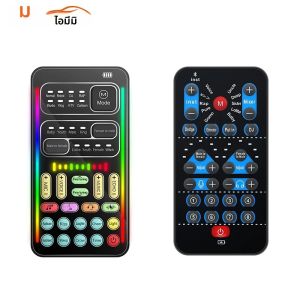 I9 เปลี่ยนเสียงมินิเอฟเฟกต์เสียงหลายตัวการ์ดเสียงสดที่รองรับ Bluetooth การ์ดเสียงสดแบบพกพาบางเฉียบเครื่องมือไมค์