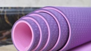 Thảm Tập Yoga 8mm 1 Lớp Định Tuyến Chất Liệu TPE Chống Thấm Hút Mồ Hôi  An Toàn Trong Quá Trình Tập Luyện