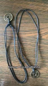 Robagin KL61 Kalung Koin Logam Pria Wanita Stainless Anti Karat Aksesoris Hitam Keren Murah