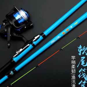 Fishing Rod Insertion Joint Rod Ultra Light Fiber Rod 1.5-2.1M Portable Blue Hand Rod Two Joint Rod Fishing Tool