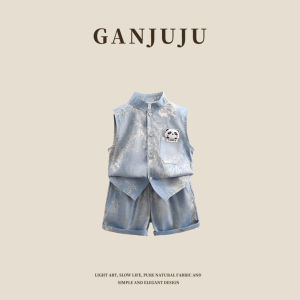 BOGUXIONG | Panda Pattern Chinese Style Boys Clothing Set 2 Pieces