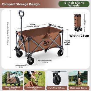 BSWOLF | Portable Camping Trolley Foldable Table