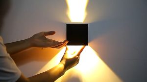 12W Dimmable COB Modern Brief Cube Adjustable Surface Mounted LED Wall Lamp Outdoor Waterproof Wall Light Garden Light Sconce