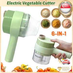 🇸🇬【SG stock】 6in1 Multifunctional Electric Vegetable Cutter Rechargeable Wireless Self-cleaning Handheld Meat Grinder Mini Crusher