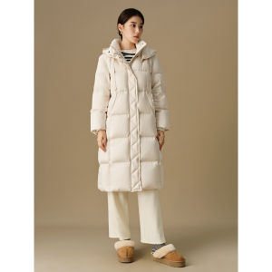 DUSHU | Plus Size Long Beige Down Coat Warm Insulation