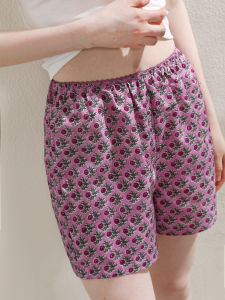 XEXZ | Pure Cotton Lace Elastic Waist Shorts Summer Thin Straight Leg Wide Pants Home Leisure Wear Outdoor Short Pants For Youth Women