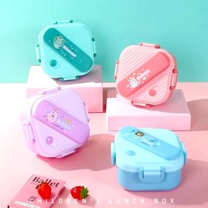 2 Layer Bento Box Lunch Box Compartment Microwave Safe With Fork And Spoon Bento Box For Child School Office Food Fresh