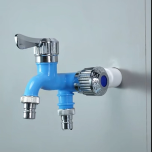 Dual Control Double Outlet Water Tap 1/2" Universal Interface Plastic Faucet Home