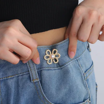 6Pcs Pant Waist Extenders for Jeans Trousers Skirts Lace Waist Extenders for Pants Adjustable Decorative Jean Extenders