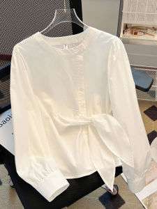 Elegant French Long Sleeve Shirt & Slimming Fashionable Top for Spring 2025