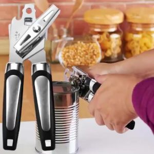 3-in-1 Stainless Steel Can Opener Cordless with Lids Off Jar Opener and Bottle Opener Kitch