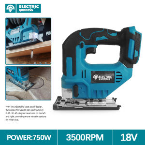 Electric Goddess 3500RPM Electric Curved Saw Cordless Jig Saw Portable Multifunction Carpenter Tool For Makita 18V Battery Pin
