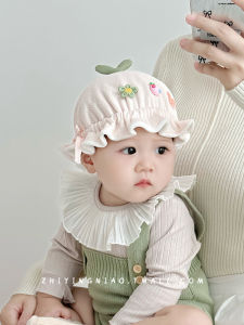 Adorable Baby Cap Newborn Protection Skull Cap Cotton Soft Brim round Top Casual Style Autumn Winter Cute Baby Hat for Girls