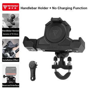 MOTOWOLF Motorcycle Phone Holder Accesorios Moto USB Wireless Charging Shockproof Stable Adjustable Quick Lock Stand for nmax for kawasaki for bmw