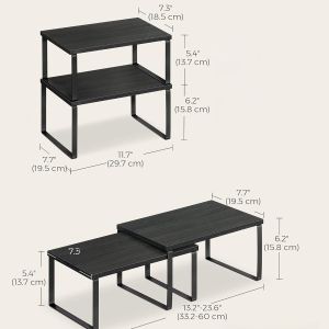 Multi-Functional Kitchen Cabinet Storage Rack Iron Art Solid Wood Kitchen Countertop Organizer Shelf Set Home Decor Accessories